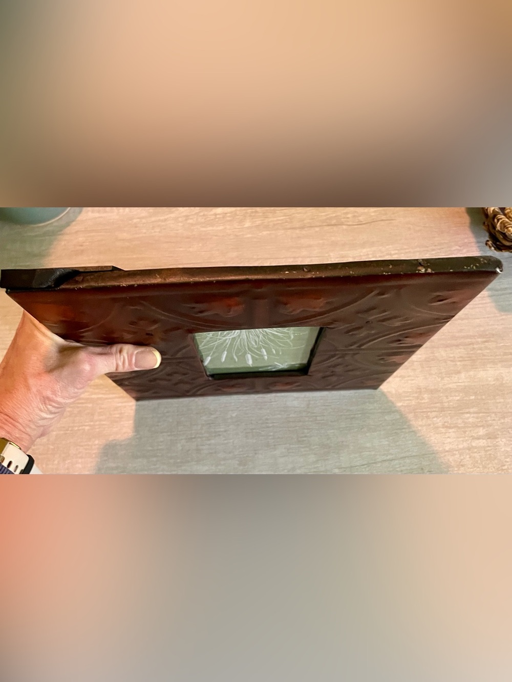 Antique Tin Ceiling Tile Picture Frame - Picture 6 of 11